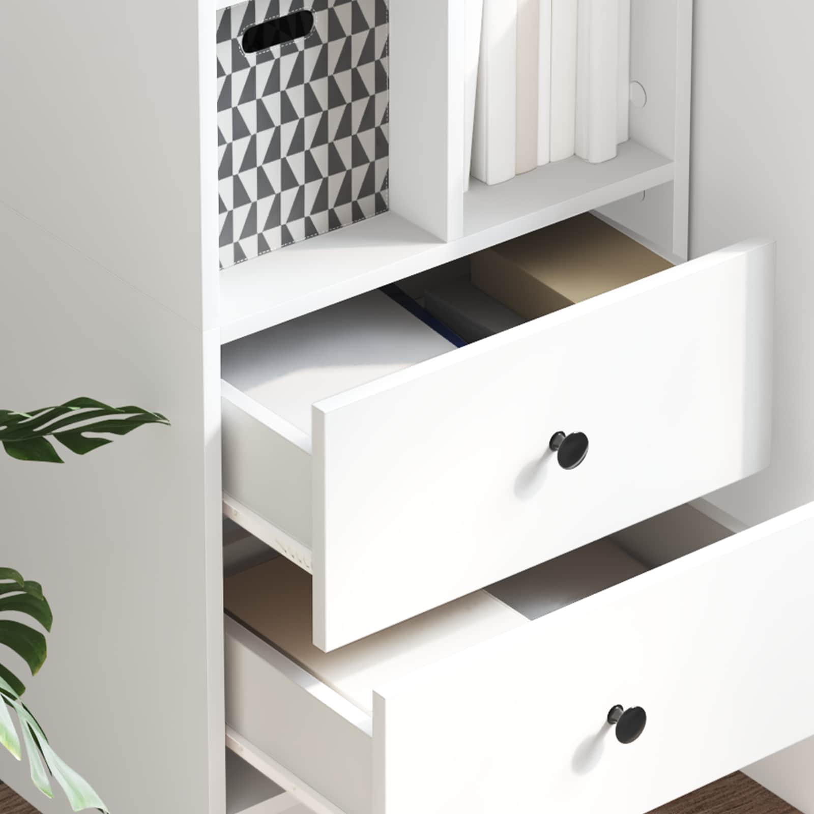 vidaXL Highboard mit Schubladen Weiß 45,5 x 34 x 127 cm