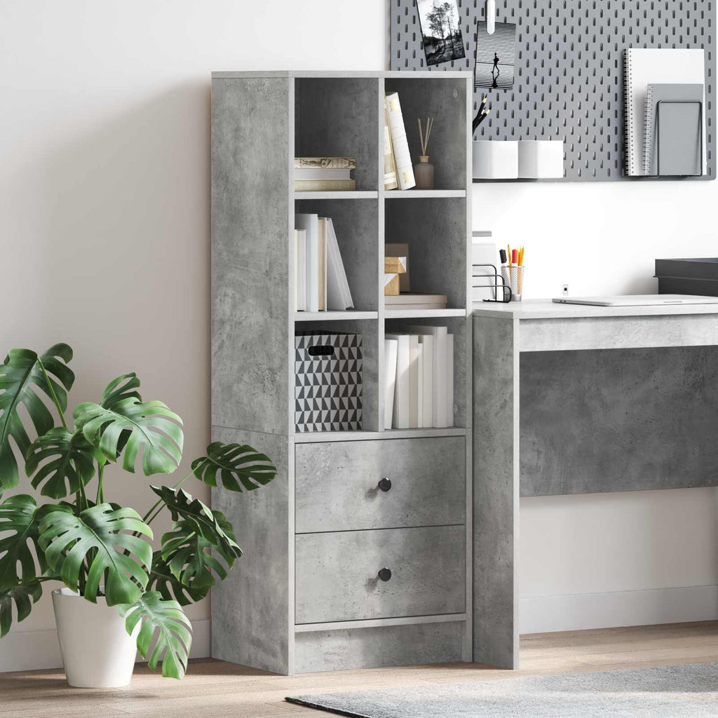 vidaXL Highboard mit Schubladen Beton Grau 45,5 x 34 x 127 cm