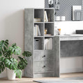vidaXL Highboard mit Schubladen Beton Grau 45,5 x 34 x 127 cm