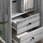 vidaXL Highboard mit Schubladen Graues Sonoma 45,5 x 34 x 127 cm