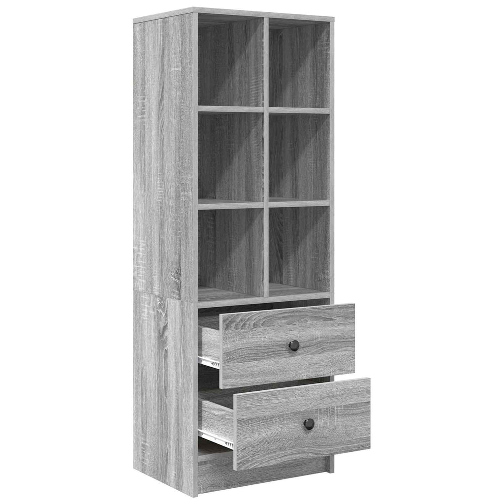 vidaXL Highboard mit Schubladen Graues Sonoma 45,5 x 34 x 127 cm
