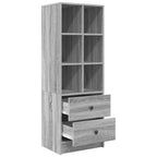 vidaXL Highboard mit Schubladen Graues Sonoma 45,5 x 34 x 127 cm