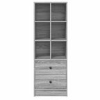 vidaXL Highboard mit Schubladen Graues Sonoma 45,5 x 34 x 127 cm