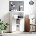 vidaXL Schreibtisch mit Tür Weiß 71.5 x 31.5 x 106.5 cm Holzwerkstoff