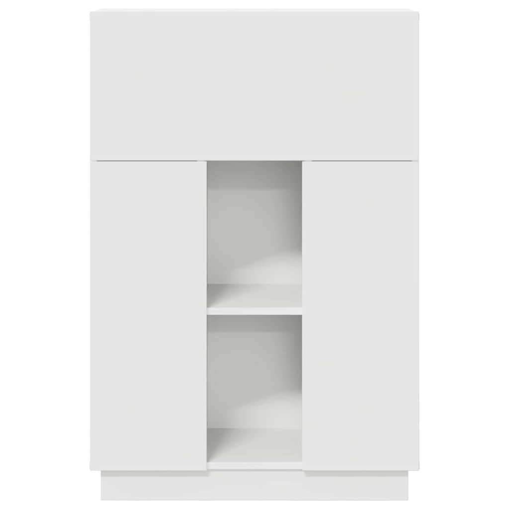 vidaXL Schreibtisch mit Tür Weiß 71.5 x 31.5 x 106.5 cm Holzwerkstoff