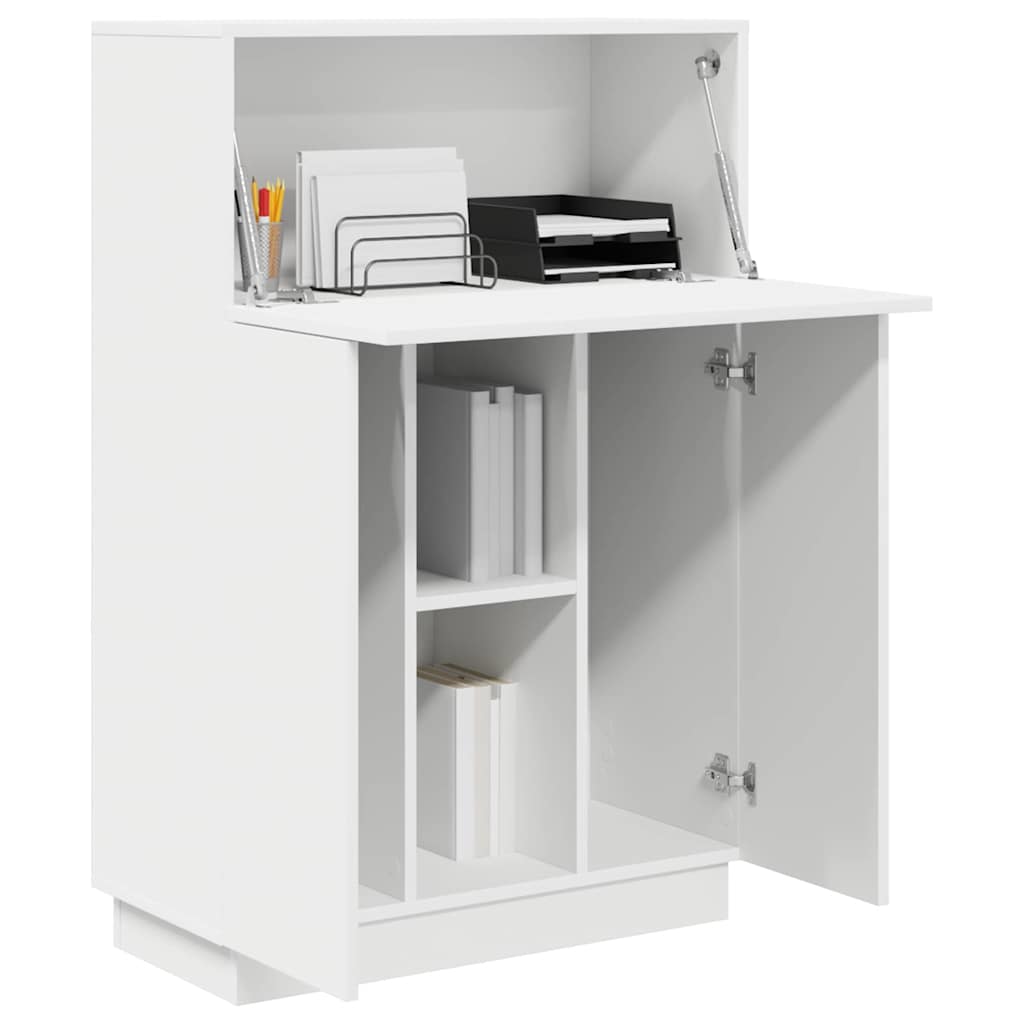 vidaXL Schreibtisch mit Tür Weiß 71.5 x 31.5 x 106.5 cm Holzwerkstoff