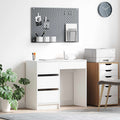 vidaXL Schreibtisch mit Speicher Weiß 90 x 37,5 x 75 cm Holzwerkstoff