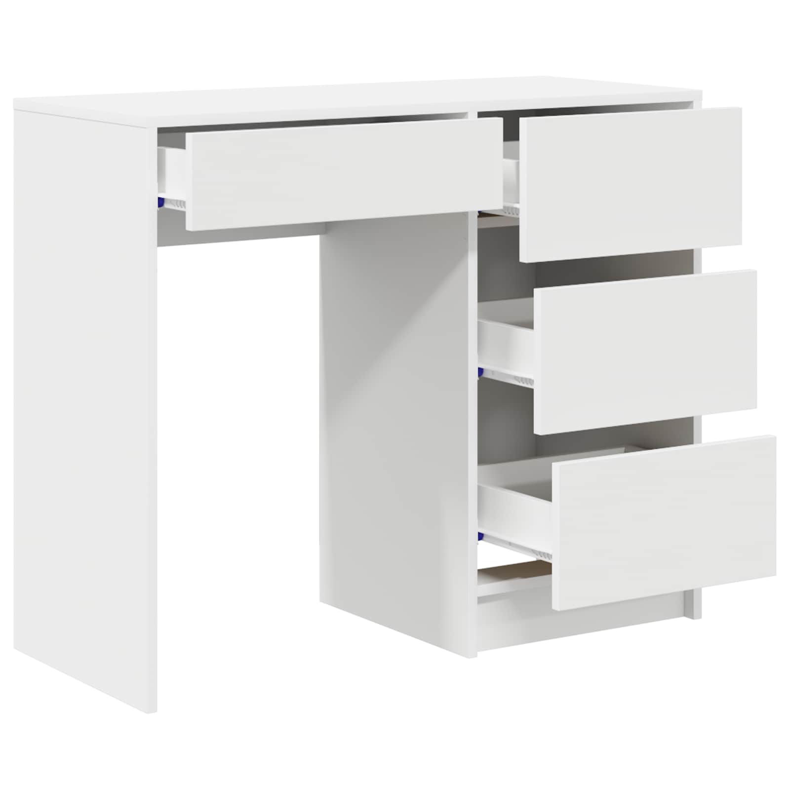 vidaXL Schreibtisch mit Speicher Weiß 90 x 37,5 x 75 cm Holzwerkstoff