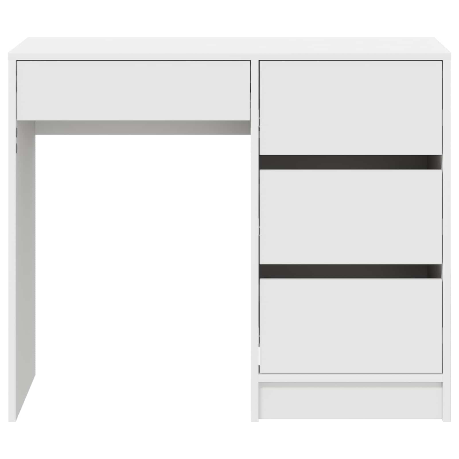 vidaXL Schreibtisch mit Speicher Weiß 90 x 37,5 x 75 cm Holzwerkstoff