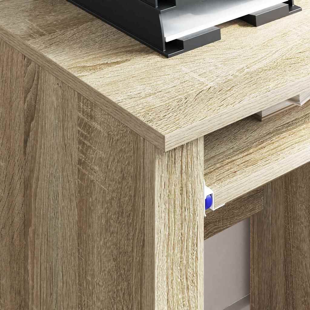 vidaXL Tisch mit Rädern Sonoma-Eiche 91 x 50 x 77 cm Holzwerkstoff