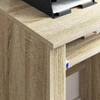 vidaXL Tisch mit Rädern Sonoma-Eiche 91 x 50 x 77 cm Holzwerkstoff