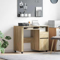 vidaXL Tisch mit Rädern Sonoma-Eiche 91 x 50 x 77 cm Holzwerkstoff
