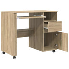 vidaXL Tisch mit Rädern Sonoma-Eiche 91 x 50 x 77 cm Holzwerkstoff