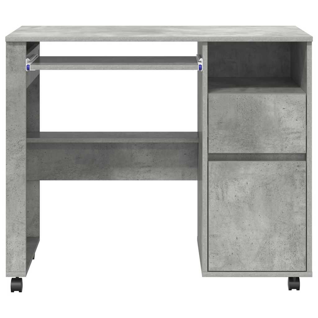 vidaXL Tisch mit Rädern Beton Grau 91 x 50 x 77 cm Holzwerkstoff