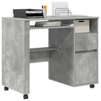 vidaXL Tisch mit Rädern Beton Grau 91 x 50 x 77 cm Holzwerkstoff