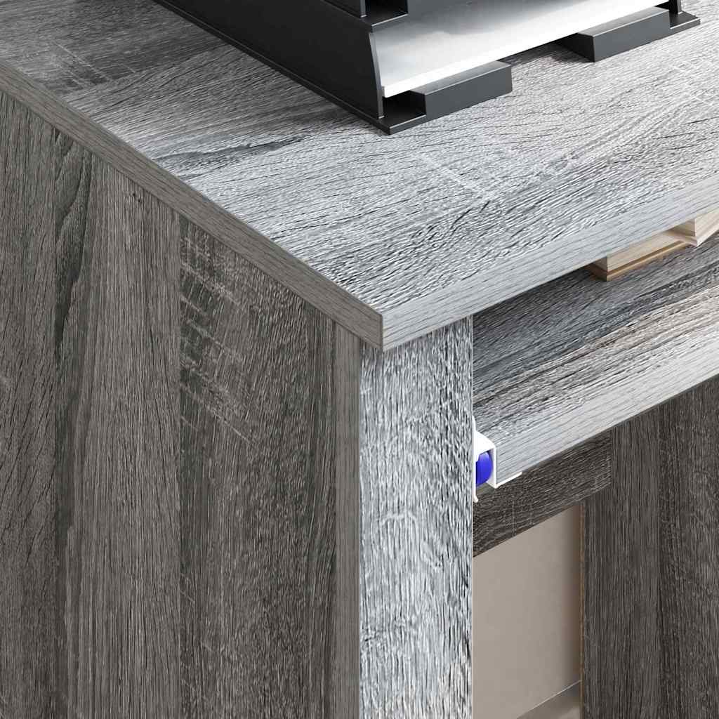 vidaXL Tisch mit Rädern Graues Sonoma 91 x 50 x 77 cm Holzwerkstoff