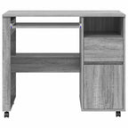 vidaXL Tisch mit Rädern Graues Sonoma 91 x 50 x 77 cm Holzwerkstoff