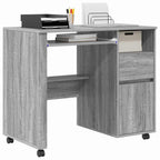 vidaXL Tisch mit Rädern Graues Sonoma 91 x 50 x 77 cm Holzwerkstoff