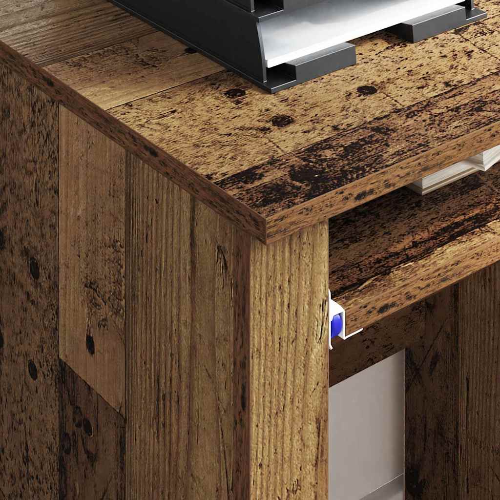 vidaXL Tisch mit Rädern Mit Rad Altholz 91 x 50 x 77 cm Holzwerkstoff