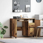 vidaXL Tisch mit Rädern Mit Rad Altholz 91 x 50 x 77 cm Holzwerkstoff