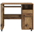 vidaXL Tisch mit Rädern Mit Rad Altholz 91 x 50 x 77 cm Holzwerkstoff