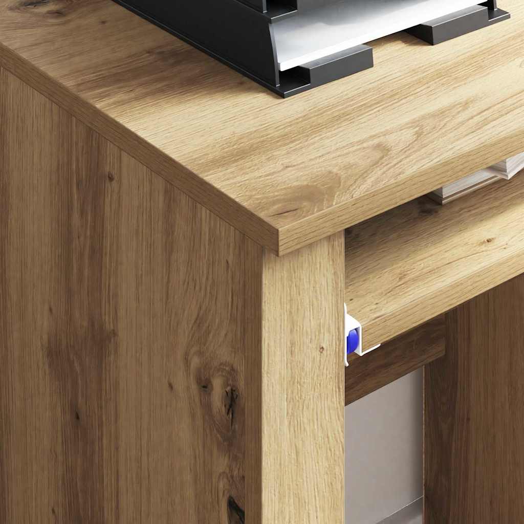 vidaXL Tisch mit Rädern Artisan-Eiche 91 x 50 x 77 cm Holzwerkstoff