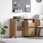 vidaXL Tisch mit Rädern Artisan-Eiche 91 x 50 x 77 cm Holzwerkstoff
