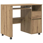 vidaXL Tisch mit Rädern Artisan-Eiche 91 x 50 x 77 cm Holzwerkstoff