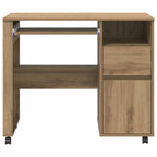 vidaXL Tisch mit Rädern Artisan-Eiche 91 x 50 x 77 cm Holzwerkstoff