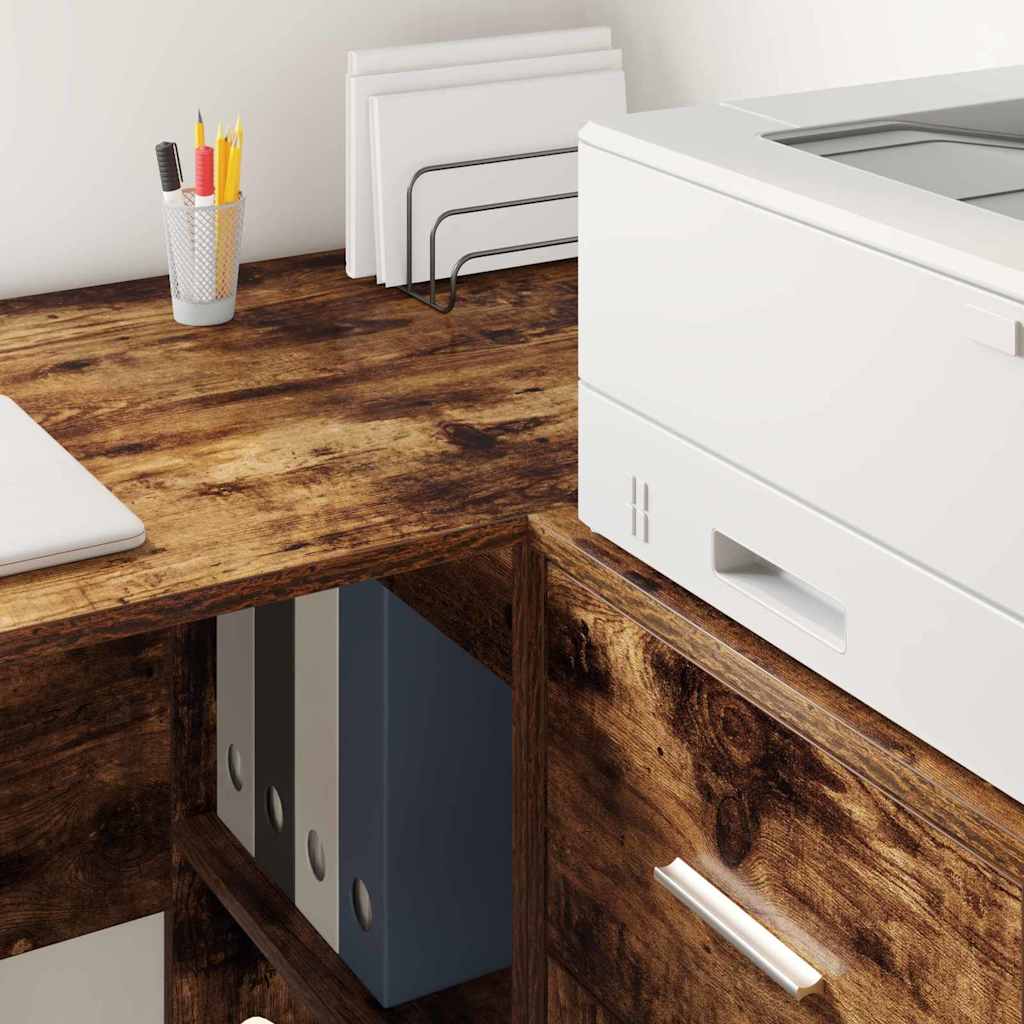 vidaXL Sideboard mit Schubladen Geräucherte Eiche 38 x 34 x 75 cm