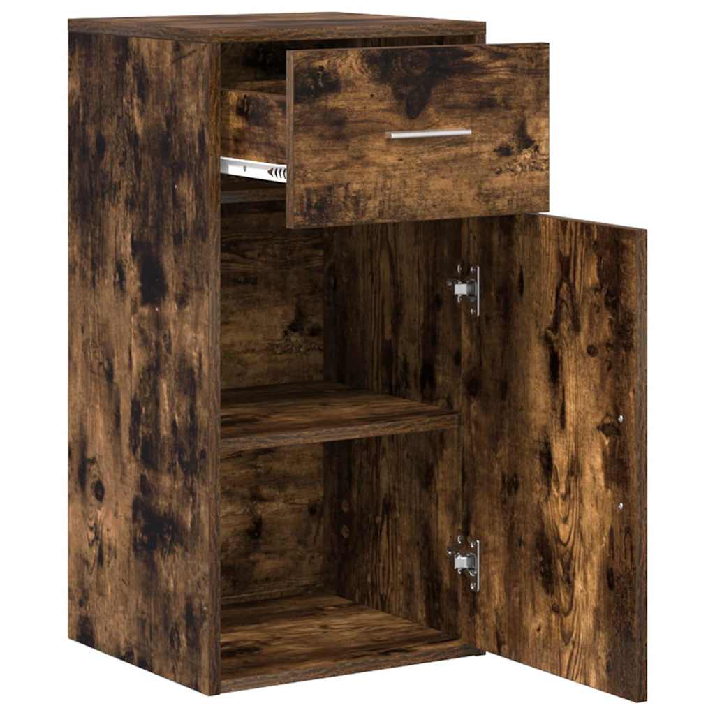 vidaXL Sideboard mit Schubladen Geräucherte Eiche 38 x 34 x 75 cm