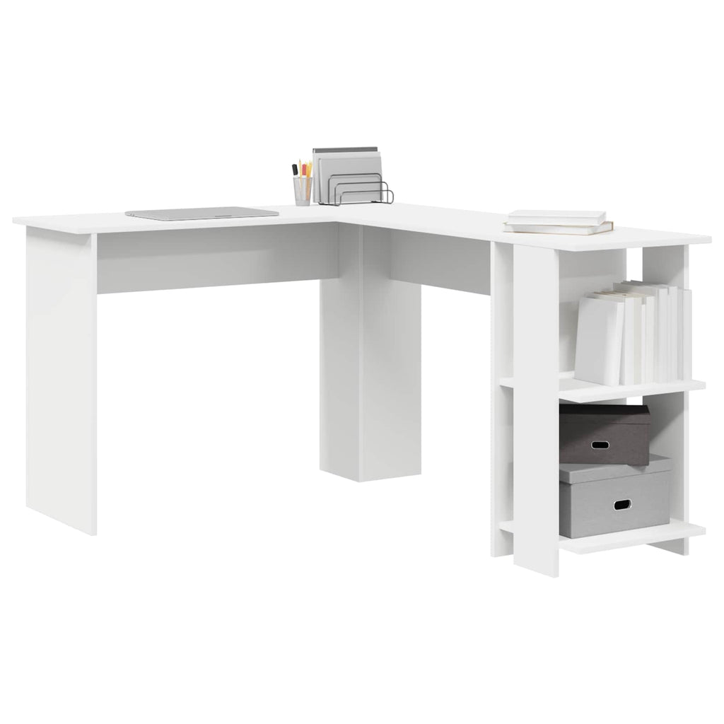 vidaXL Eck-Schreibtisch Weiß 140 x 113,5 x 75 cm Holzwerkstoff