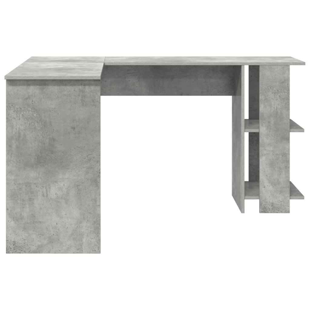 vidaXL Eck-Schreibtisch Beton Grau 140 x 113,5 x 75 cm Holzwerkstoff