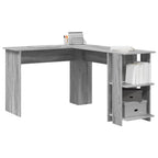 vidaXL Eck-Schreibtisch mit Regal Graues Sonoma 140 x 113,5 x 75 cm