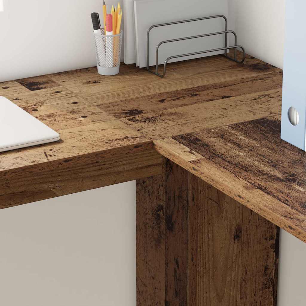 vidaXL Eck-Schreibtisch Altholz 140 x 113,5 x 75 cm Holzwerkstoff