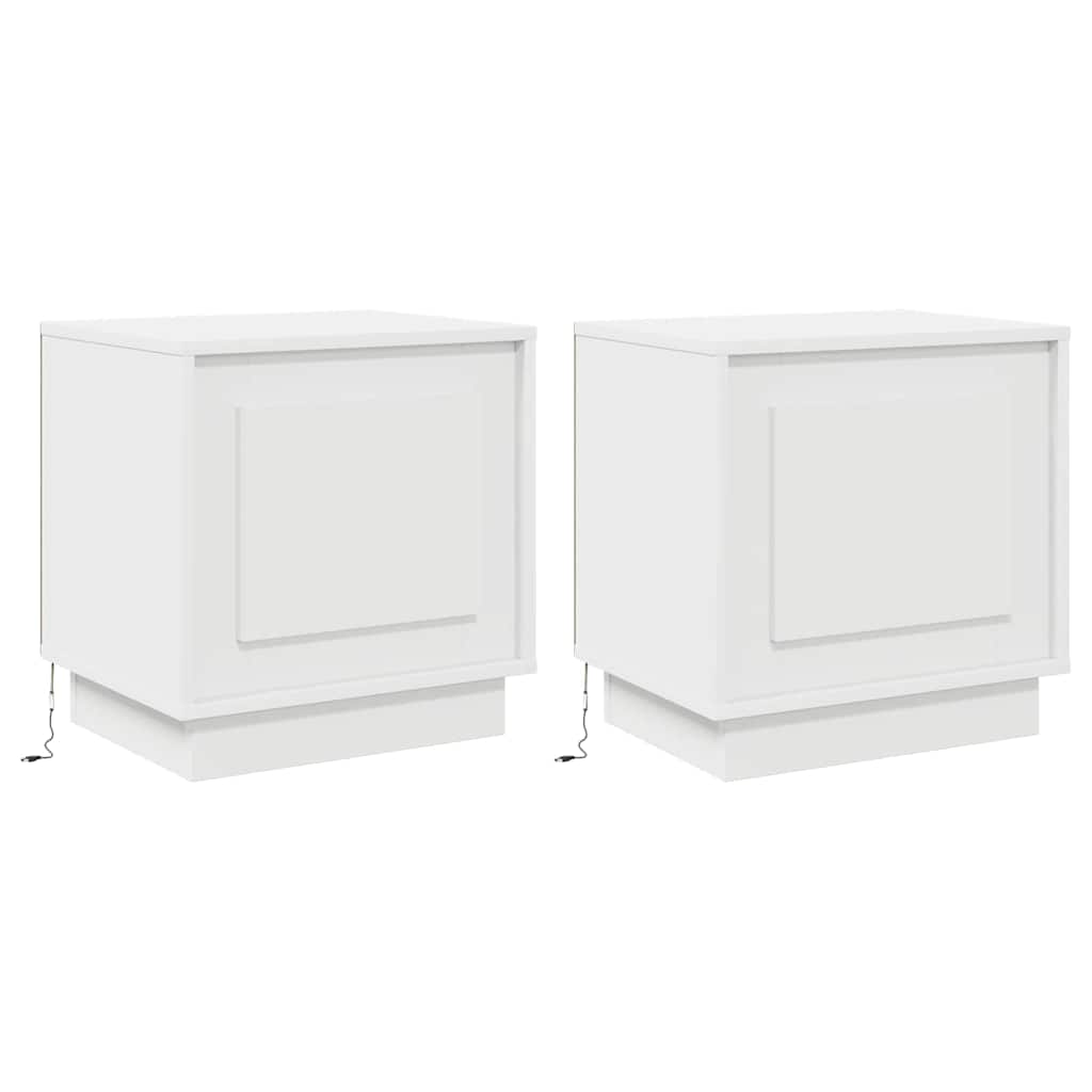 vidaXL Nachttisch 2 pcs Weiß 44 x 34,5 x 45 cm Holzwerkstoff