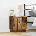 vidaXL Nachttisch mit LED Altholz 50 x 34,5 x 50 cm Holzwerkstoff