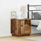 vidaXL Nachttisch mit LED Altholz 50 x 34,5 x 50 cm Holzwerkstoff