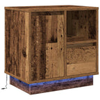 vidaXL Nachttisch mit LED Altholz 50 x 34,5 x 50 cm Holzwerkstoff