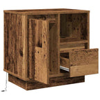 vidaXL Nachttisch mit LED Altholz 50 x 34,5 x 50 cm Holzwerkstoff