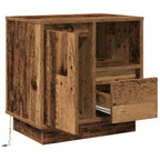 vidaXL Nachttisch mit LED Altholz 50 x 34,5 x 50 cm Holzwerkstoff