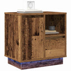vidaXL Nachttisch mit LED Altholz 50 x 34,5 x 50 cm Holzwerkstoff