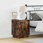 vidaXL Nachttisch mit 2 pcs Geräucherte Eiche 39 x 34,5 x 50 cm