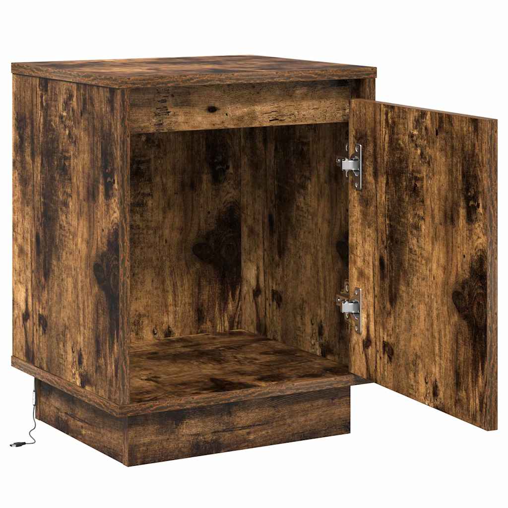 vidaXL Nachttisch mit 2 pcs Geräucherte Eiche 39 x 34,5 x 50 cm