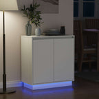 vidaXL LED-Sideboard für Weiß 71 x 34,5 x 75 cm Holzwerkstoff