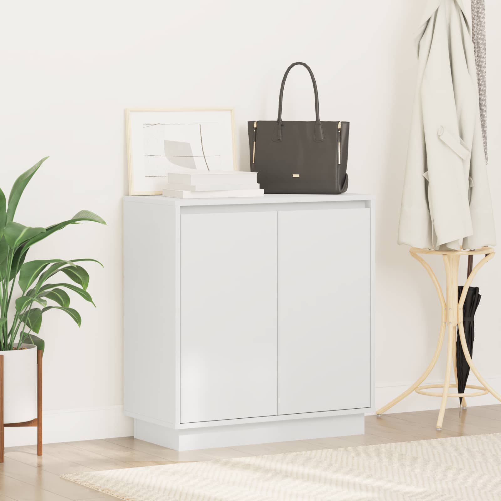 vidaXL LED-Sideboard für Weiß 71 x 34,5 x 75 cm Holzwerkstoff
