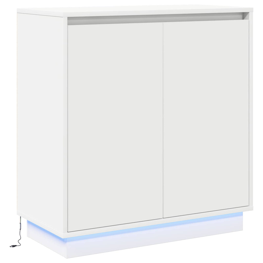 vidaXL LED-Sideboard für Weiß 71 x 34,5 x 75 cm Holzwerkstoff