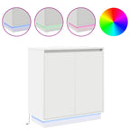 vidaXL LED-Sideboard für Weiß 71 x 34,5 x 75 cm Holzwerkstoff
