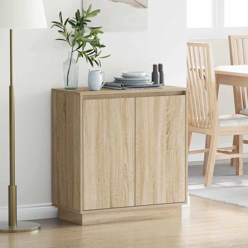 vidaXL LED-Sideboard für Sonoma-Eiche 71 x 34,5 x 75 cm Holzwerkstoff