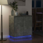 vidaXL LED-Sideboard für Betongrau 71 x 34,5 x 75 cm Holzwerkstoff